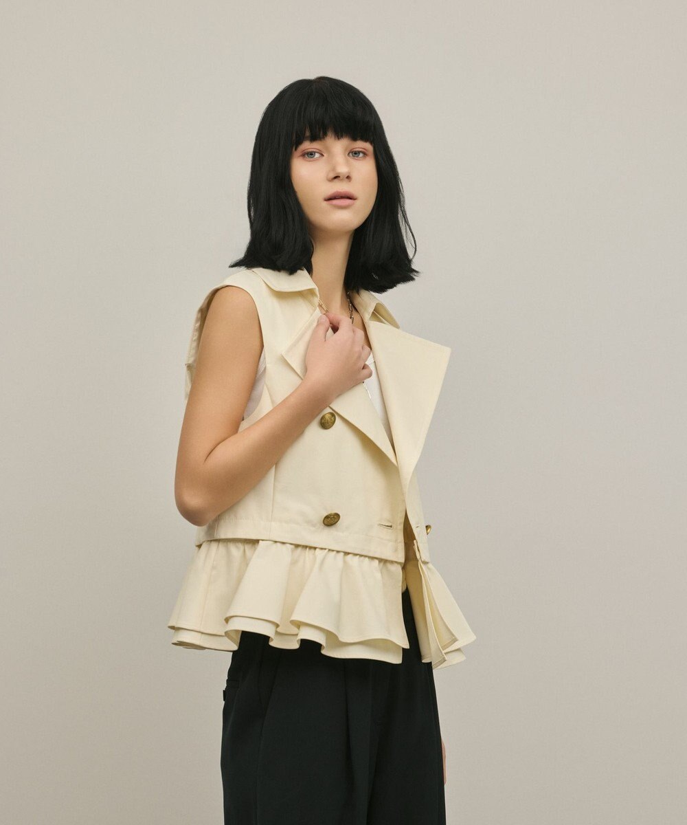 GRACE CONTINENTAL ペプラムトレンチベスト 