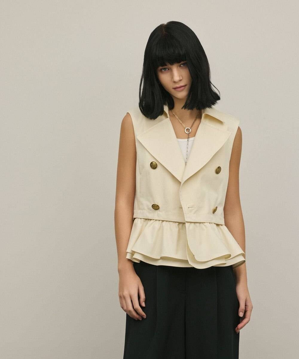 GRACE CONTINENTAL ペプラムトレンチベスト 