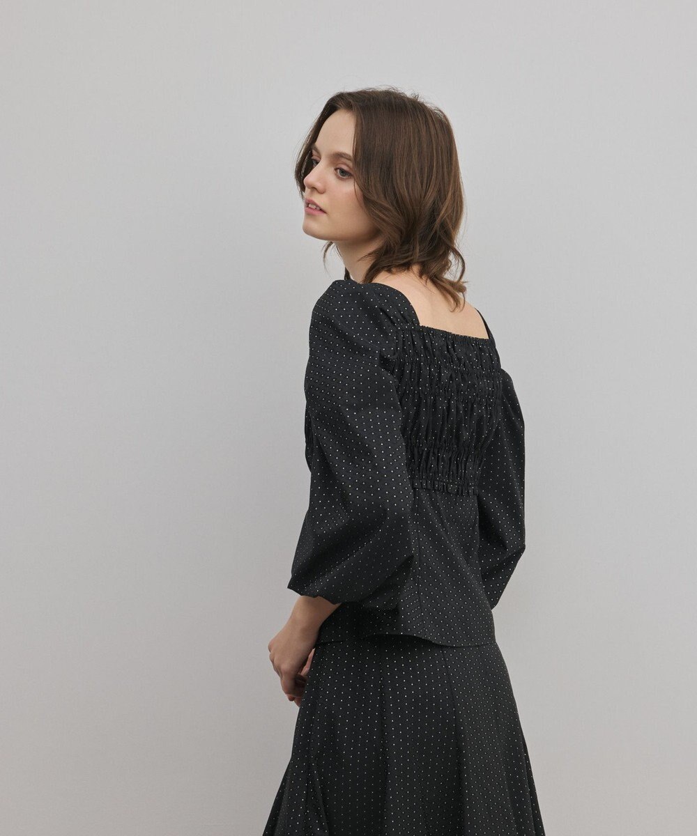 GRACE CONTINENTAL ラメドットタフタジャガードトップ 