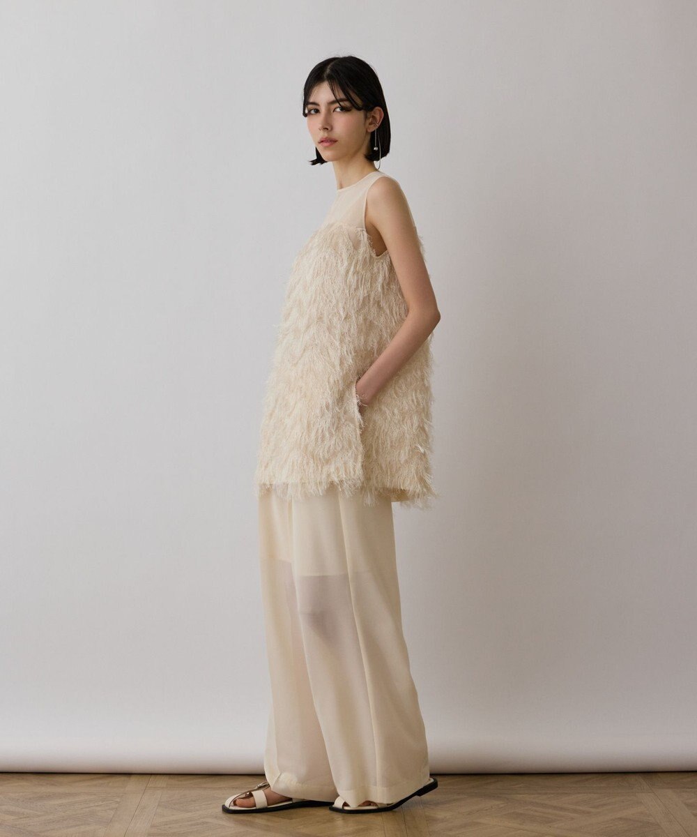 GRACE CONTINENTAL シアーフリンジノースリーブ