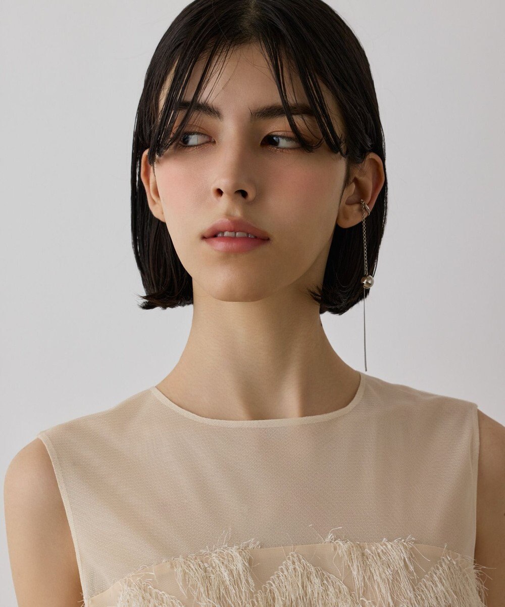 GRACE CONTINENTAL シアーフリンジノースリーブ