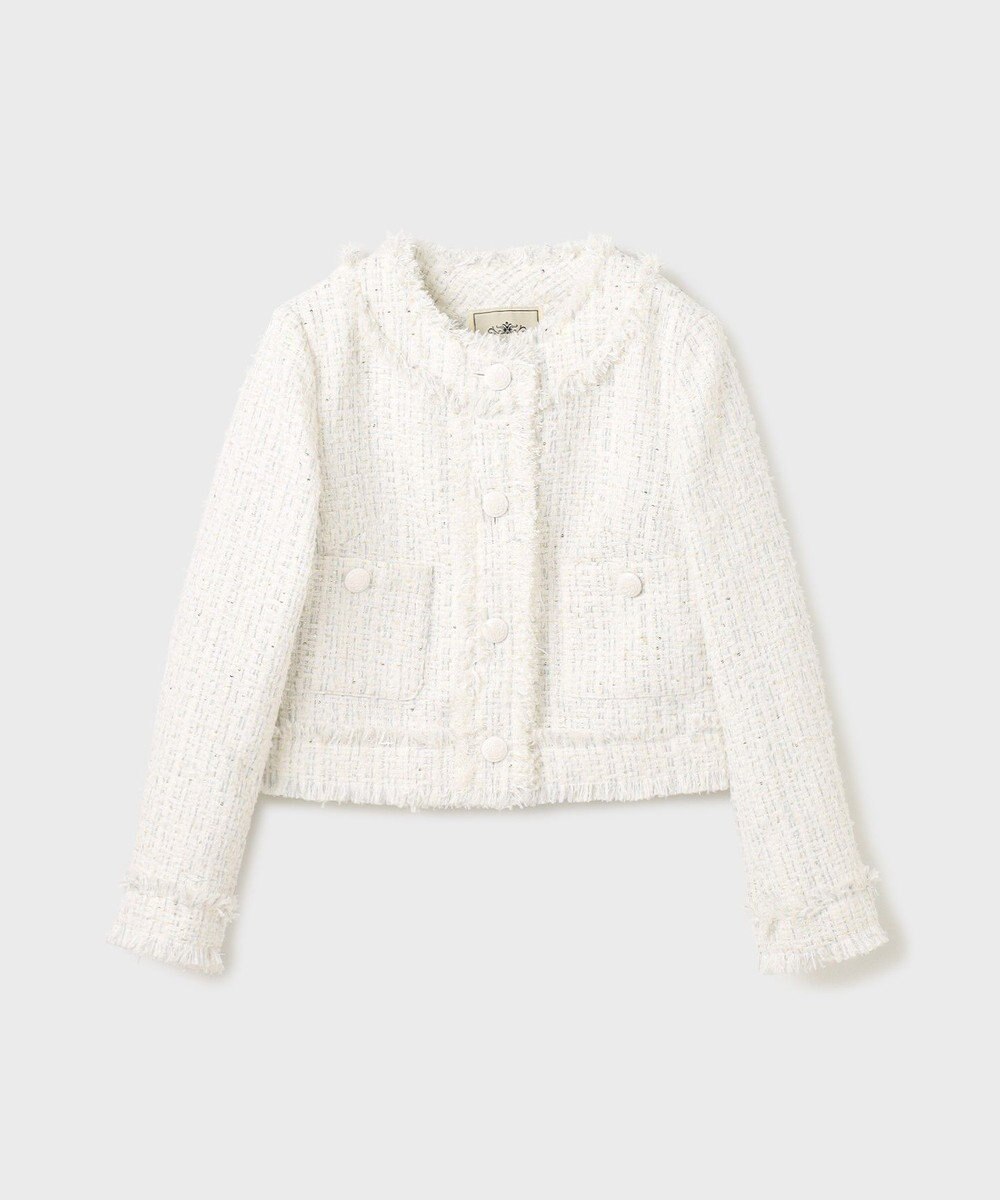 GRACE CONTINENTAL フリンジツイードジャケット 