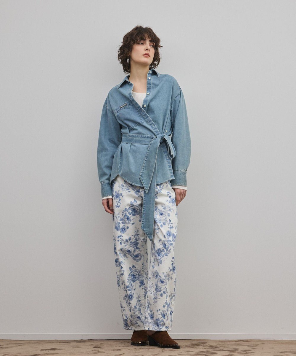 GRACE CONTINENTAL デニムボウタイシャツ 