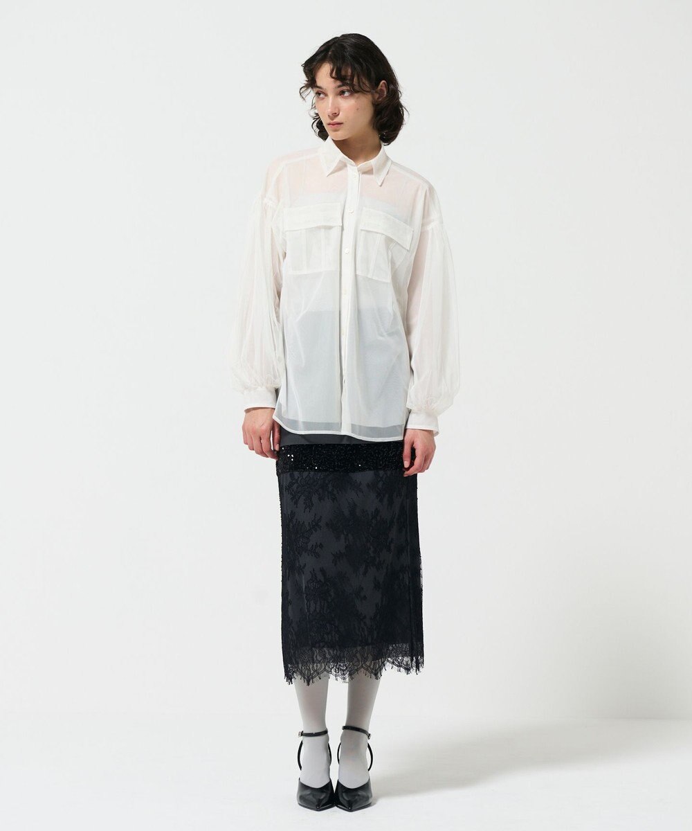 GRACE CONTINENTAL チュールレイヤードシャツ 
