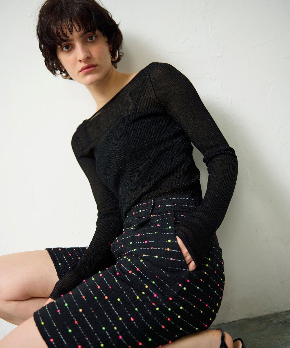 GRACE CONTINENTAL ネオンドットジャガードパンツ