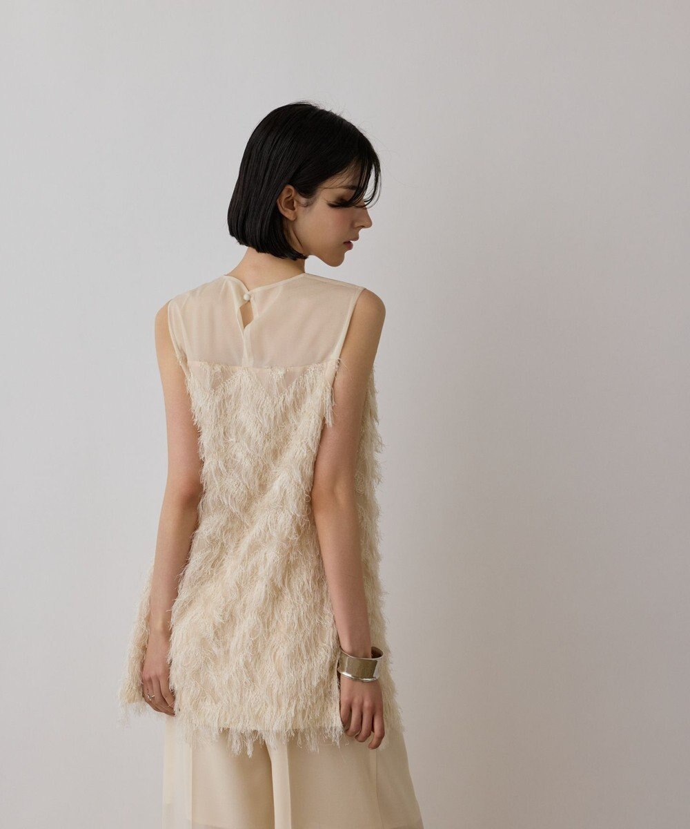 GRACE CONTINENTAL シアーフリンジノースリーブ