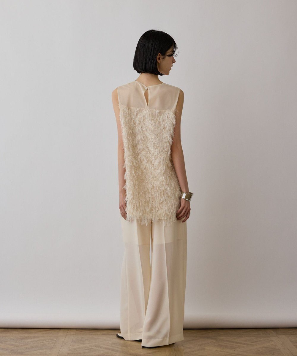 GRACE CONTINENTAL シアーフリンジノースリーブ