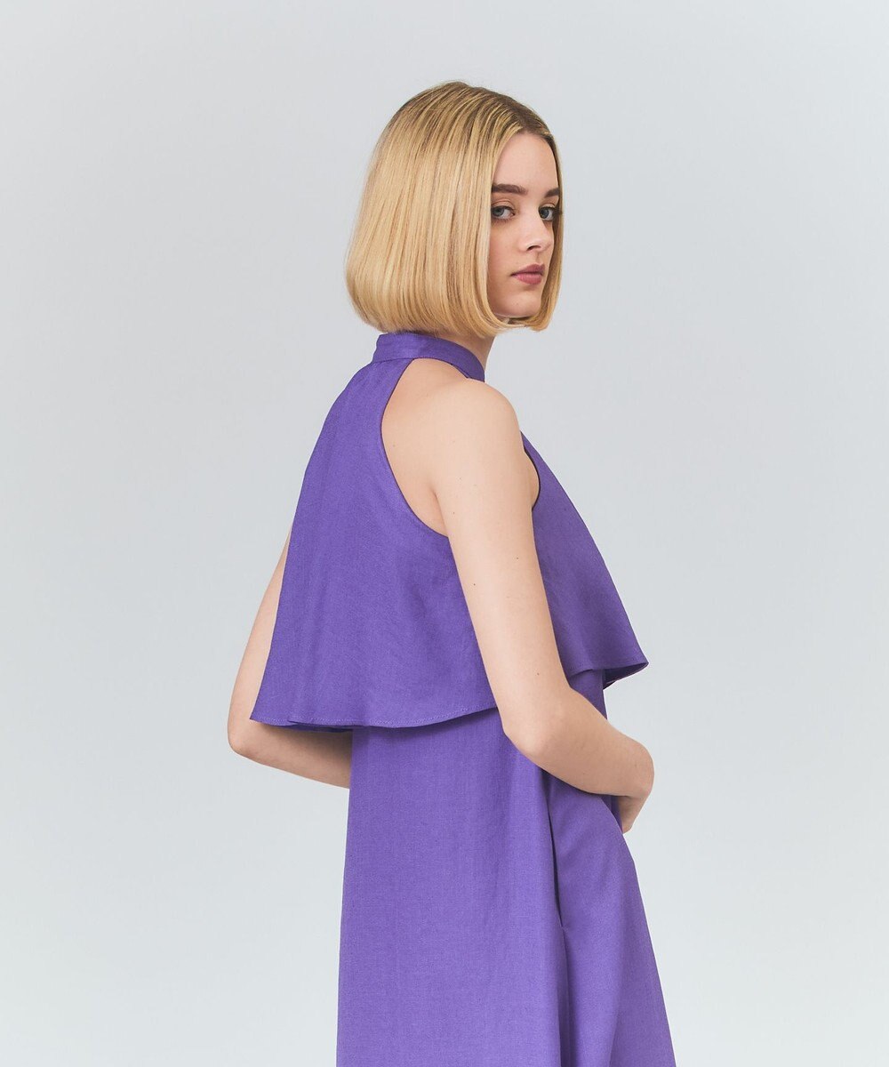 GRACE CONTINENTAL リネンライクホルタードレス 