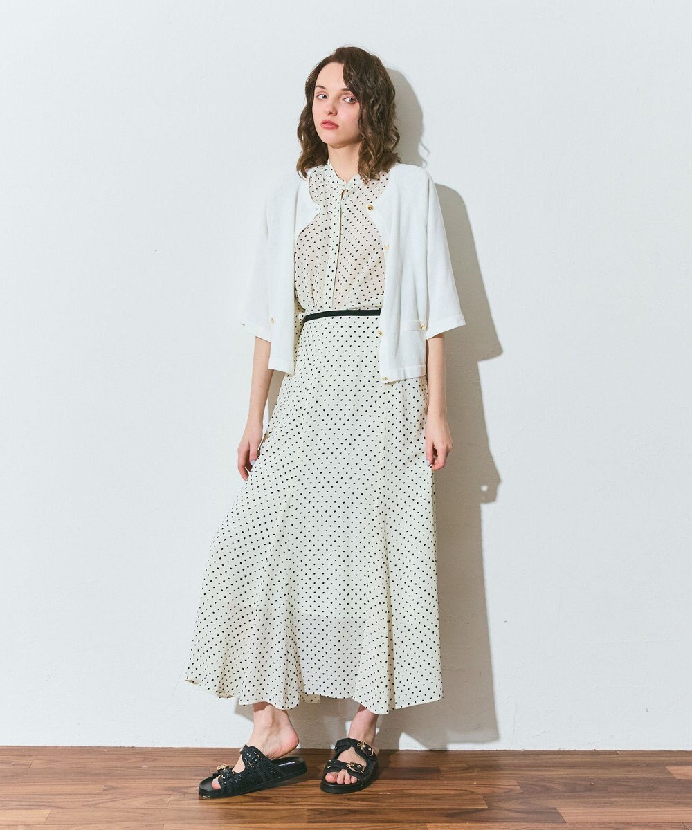 GRACE CONTINENTAL ドットジャガードボウタイブラウス 