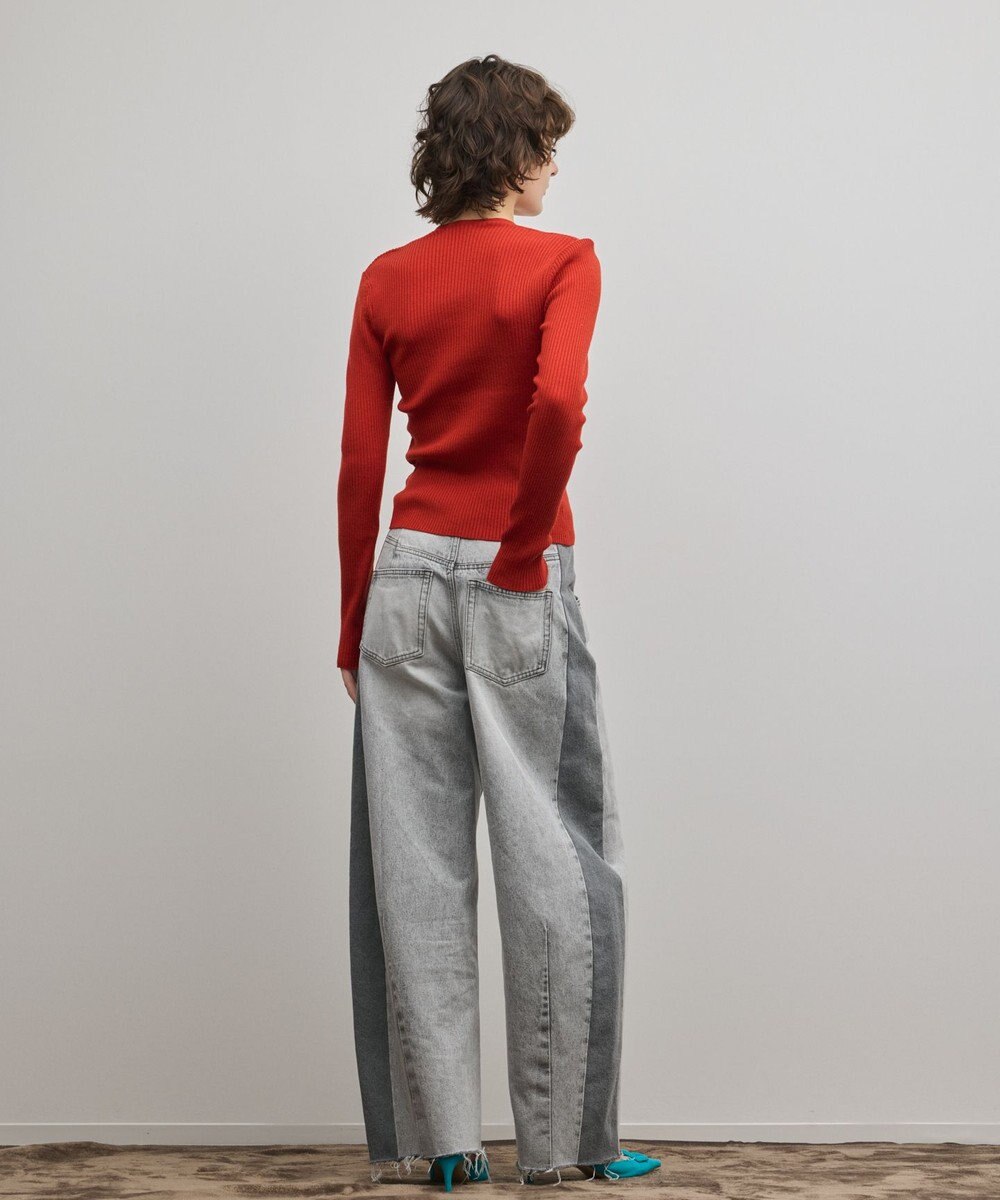 GRACE CONTINENTAL スクエアリブニットトップ 