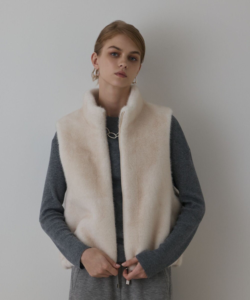 GRACE CONTINENTAL フェイクミンクベスト 