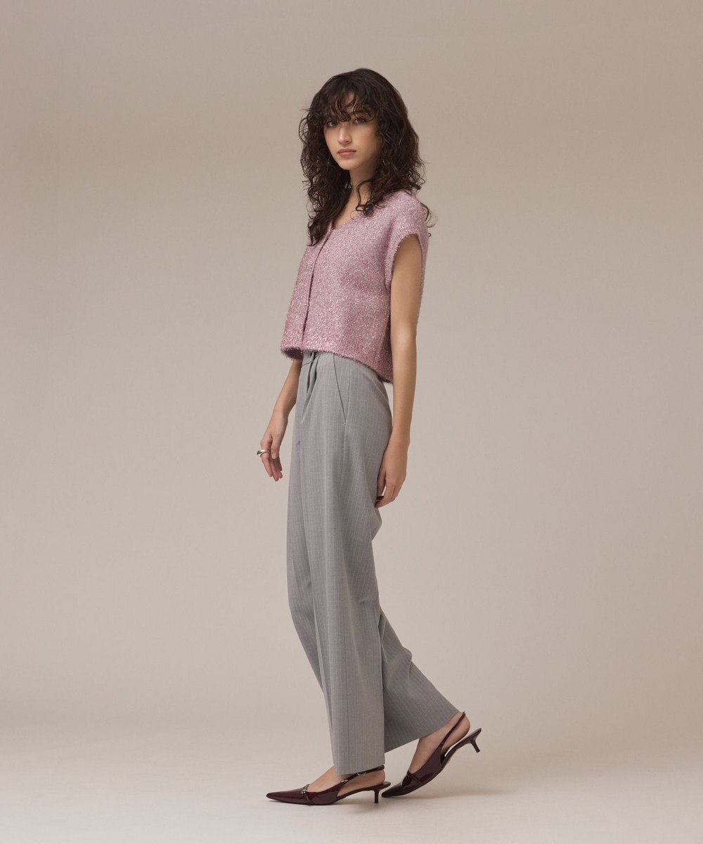 GRACE CONTINENTAL ショートフェザーニットトップ 