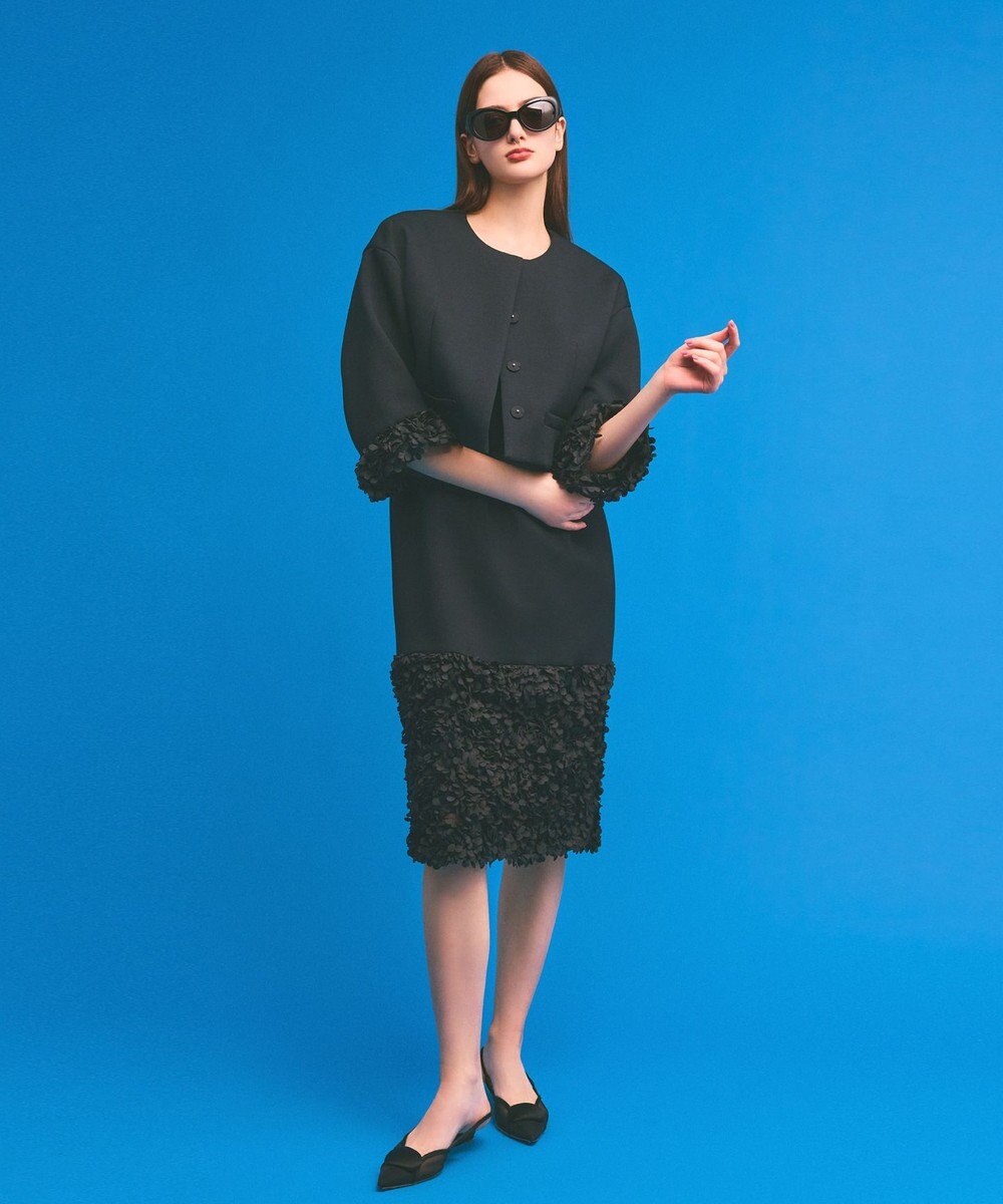 GRACE CONTINENTAL フラワーチュール切替ドレス 