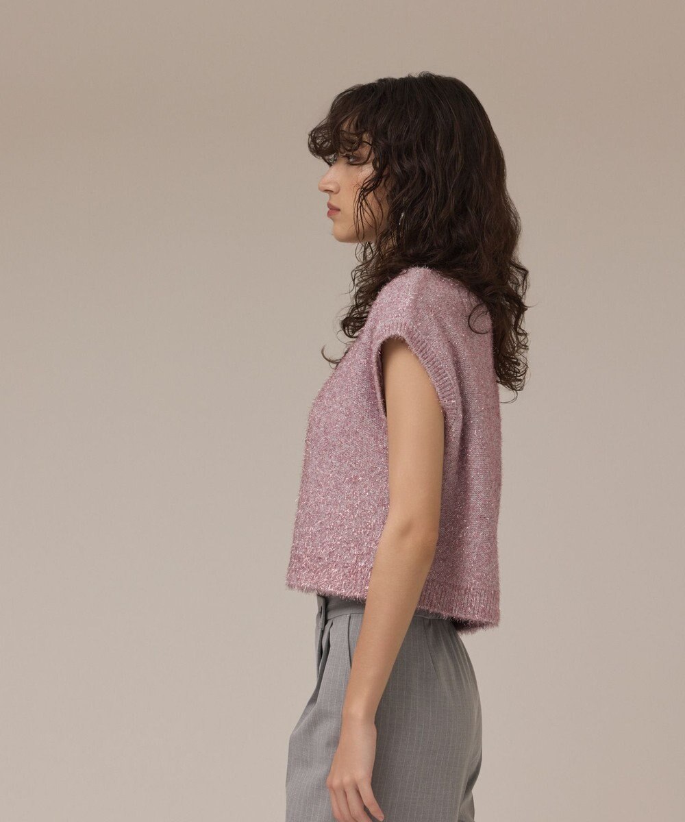 GRACE CONTINENTAL ショートフェザーニットトップ 