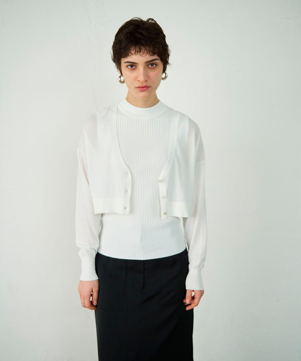 GRACE CONTINENTAL ショートドルマンニットカーディガン