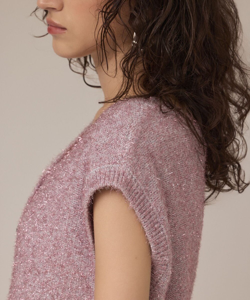 GRACE CONTINENTAL ショートフェザーニットトップ 