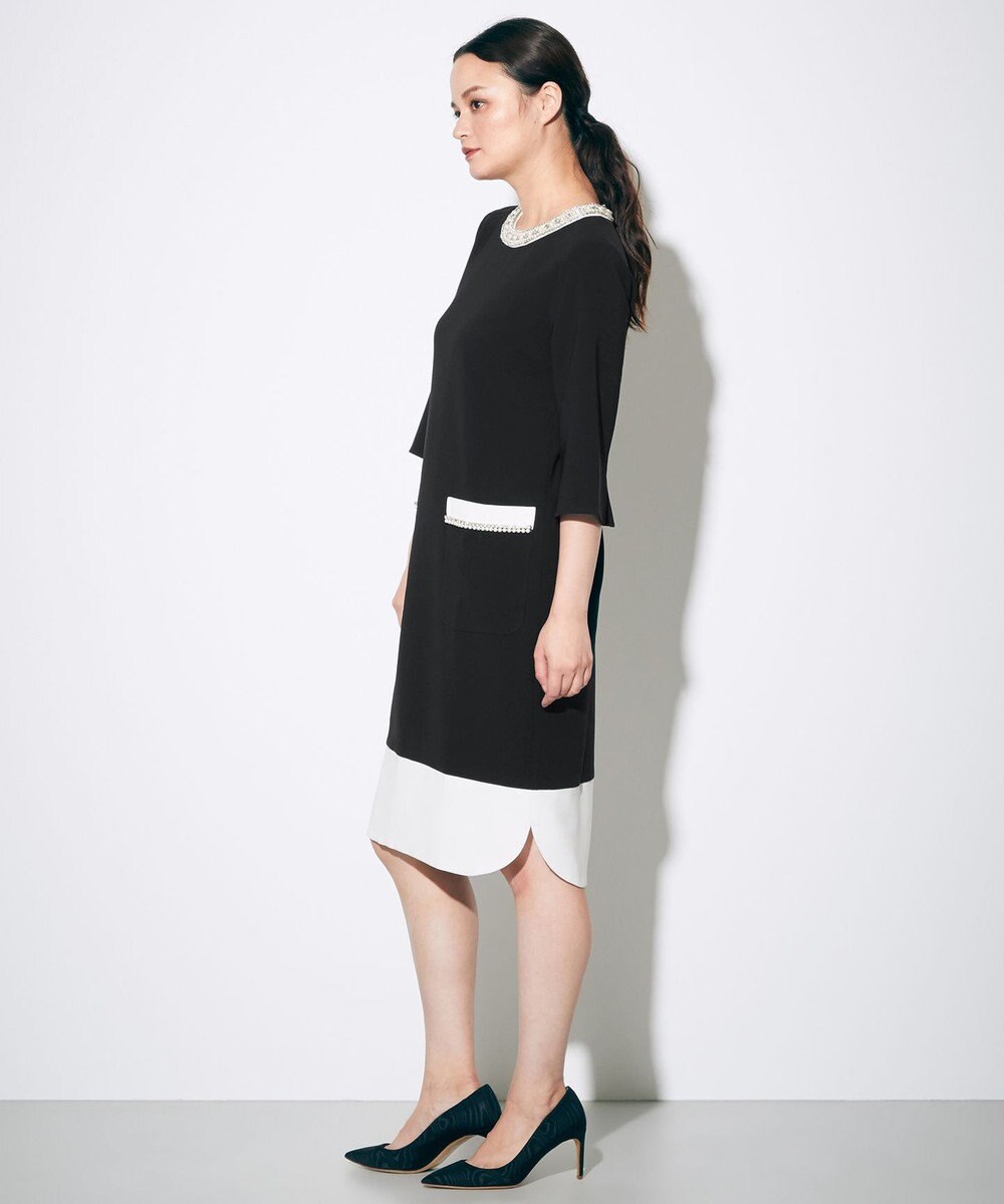 GRACE CONTINENTAL バイカラービジューワンピース