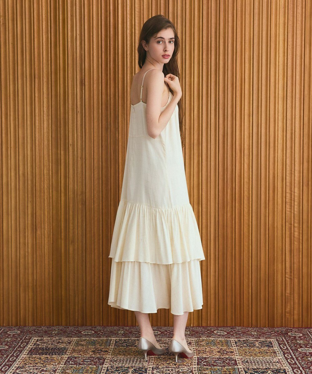 GRACE CONTINENTAL ラメチェックキャミドレス 