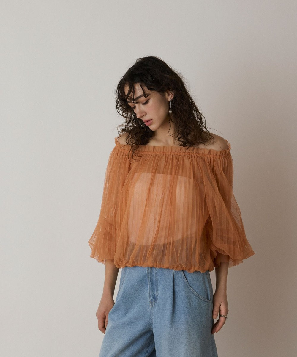 GRACE CONTINENTAL チュールプリーツトップ