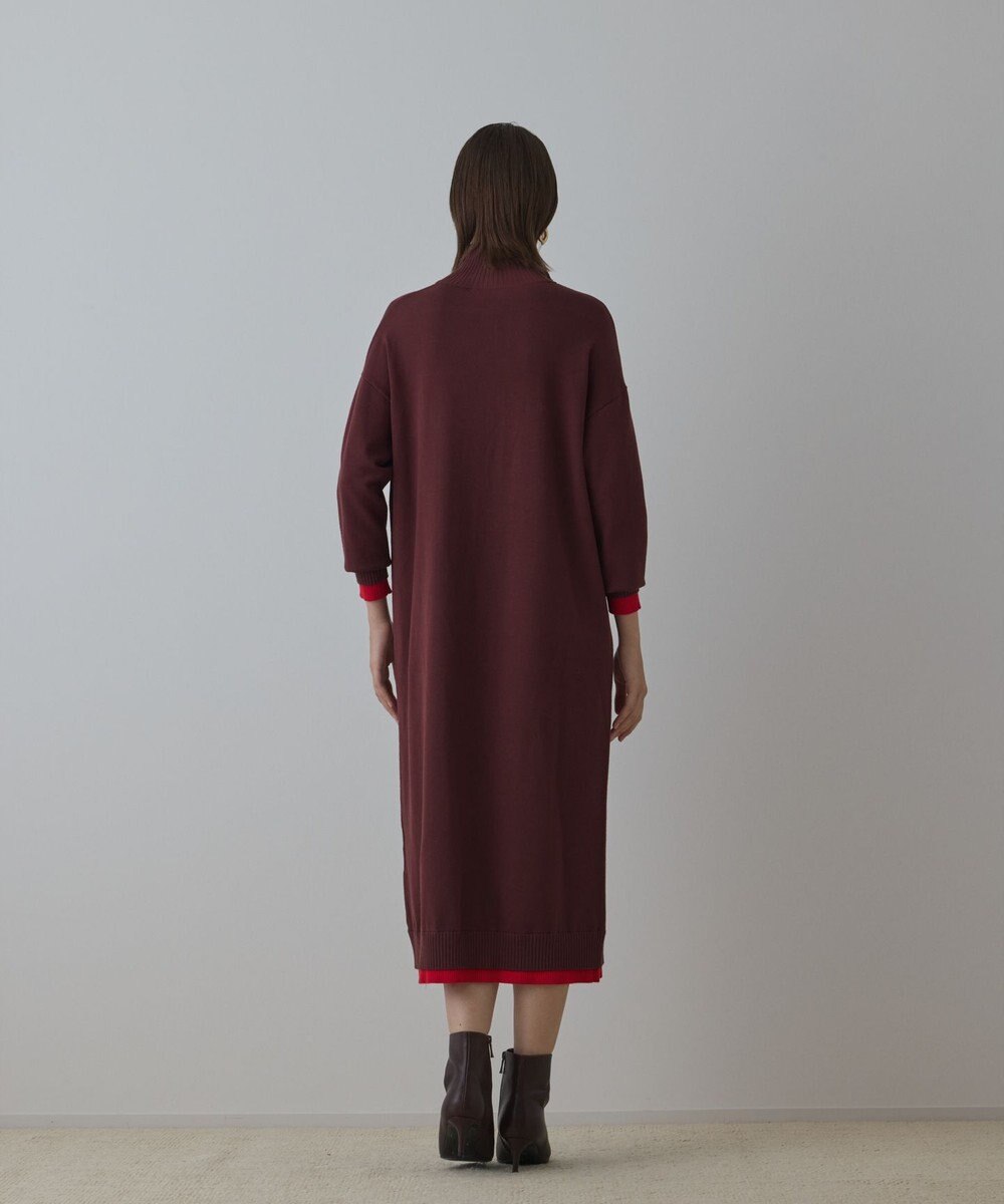 GRACE CONTINENTAL バイカラーストレートニットワンピース 