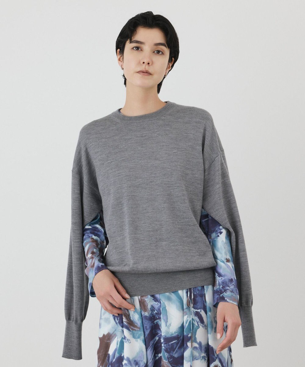 GRACE CONTINENTAL ウールスリットニットトップ 