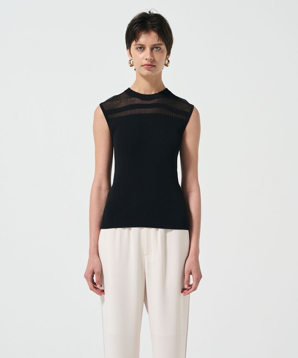 GRACE CONTINENTAL リブシアーニットトップ 