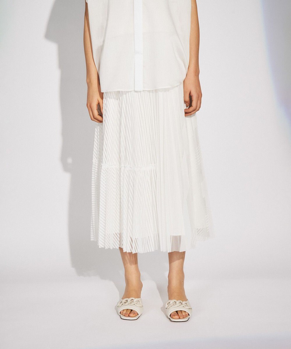 GRACE CONTINENTAL ストライプチュールスカート