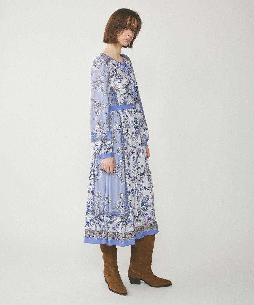 GRACE CONTINENTAL フラワーパネルプリントワンピース