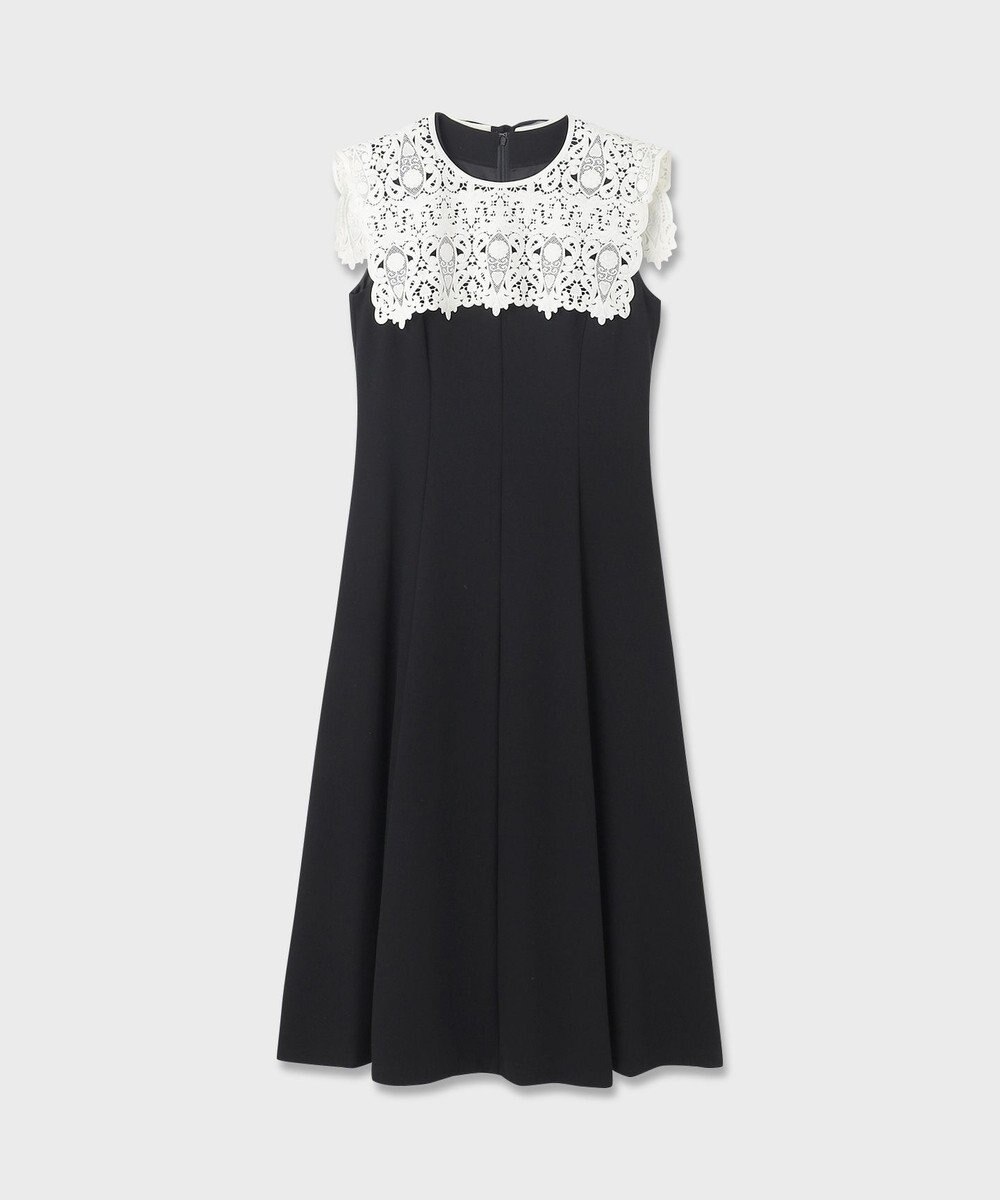 GRACE CONTINENTAL 刺繍カラー付ドレス 