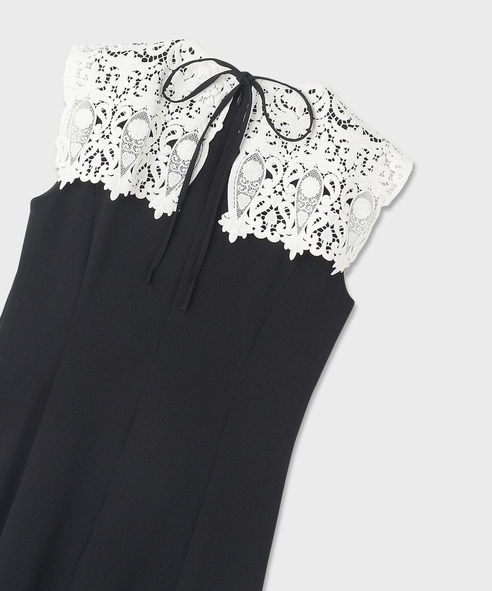 GRACE CONTINENTAL 刺繍カラー付ドレス 