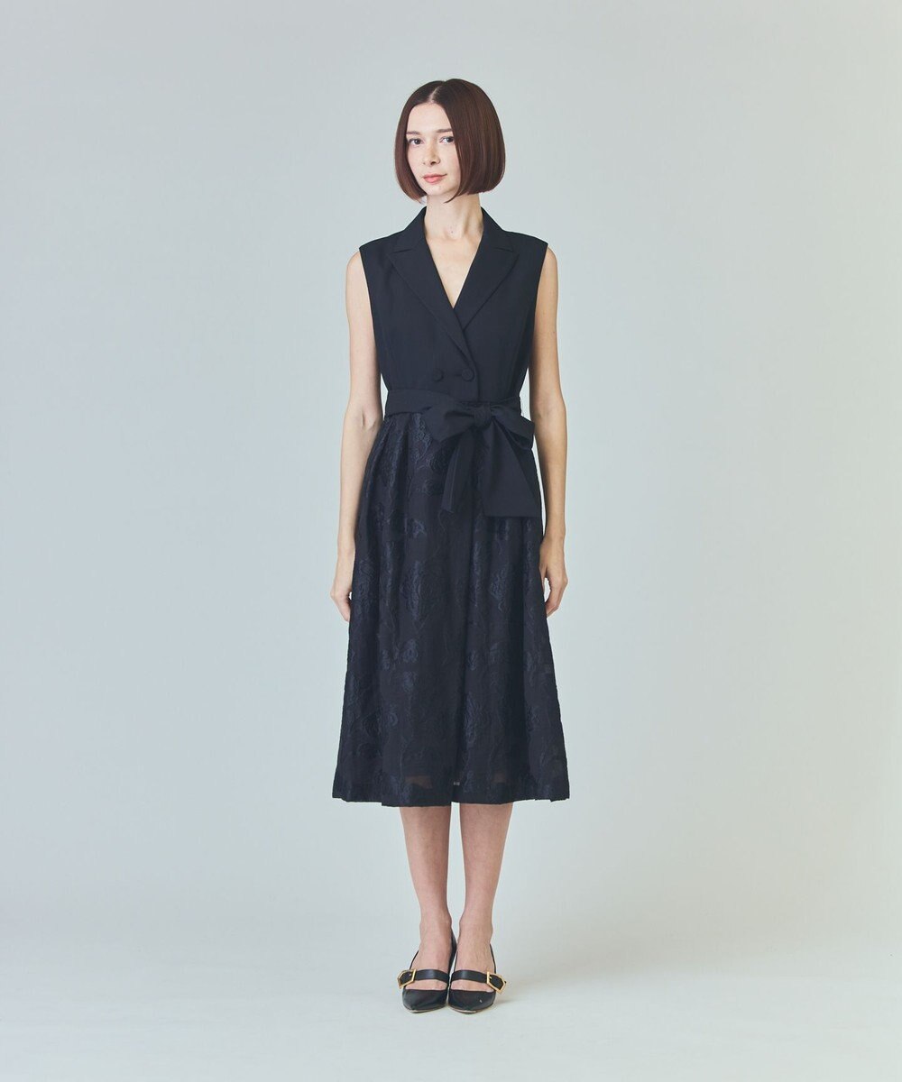 GRACE CONTINENTAL フラワージャガードテーラードレス