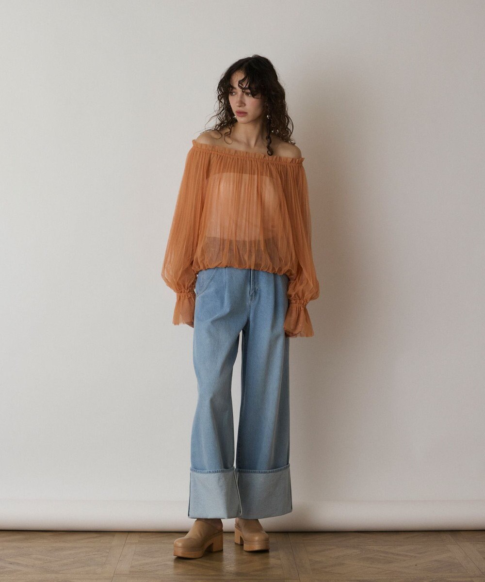 GRACE CONTINENTAL チュールプリーツトップ