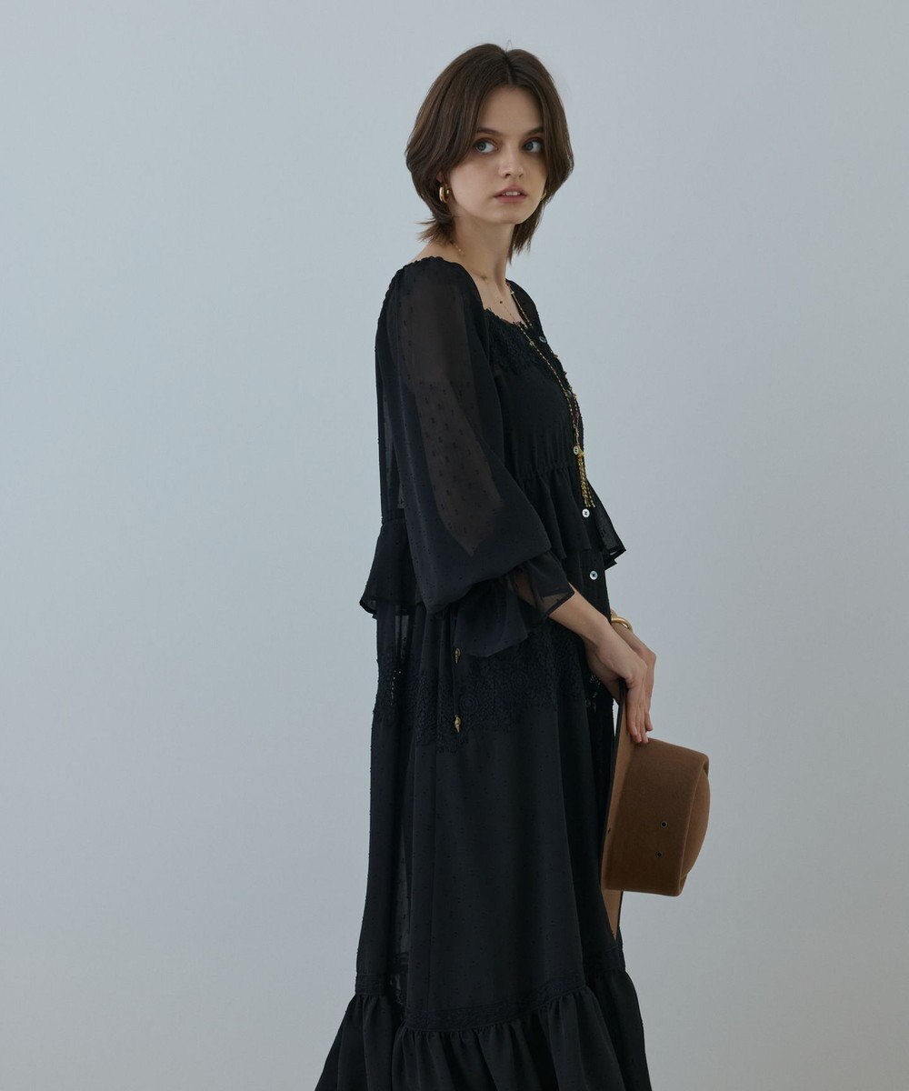 GRACE CONTINENTAL レースコンビカットジャガードワンピース 