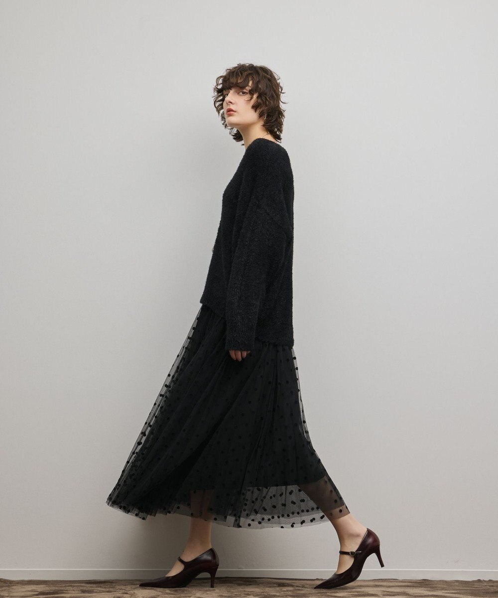 GRACE CONTINENTAL フロッキードットプリーツスカート 