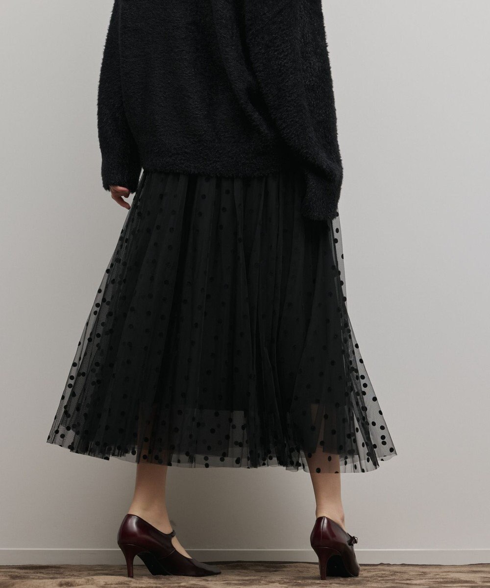 GRACE CONTINENTAL フロッキードットプリーツスカート 