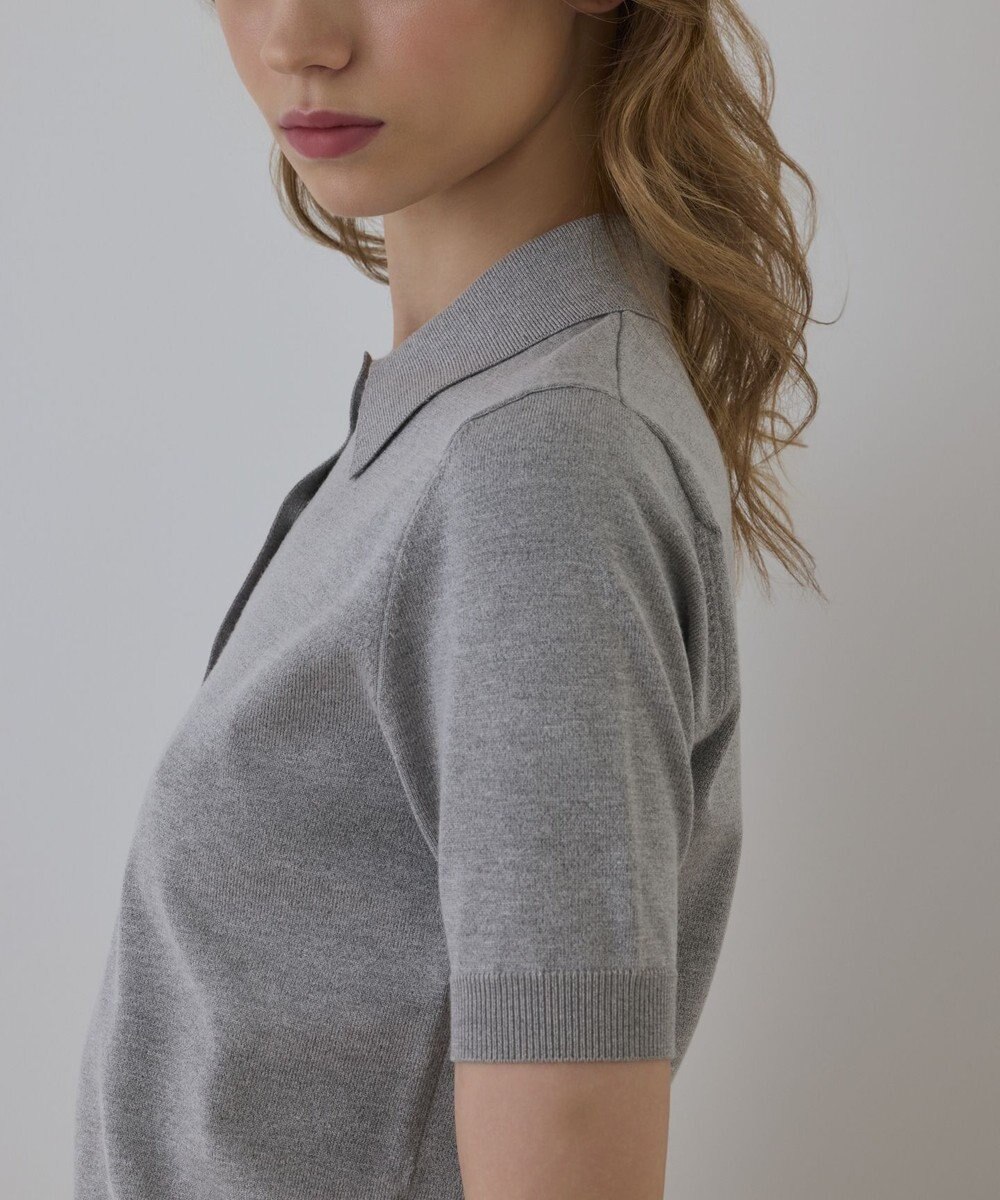 GRACE CONTINENTAL バイカラーポロニットトップ 