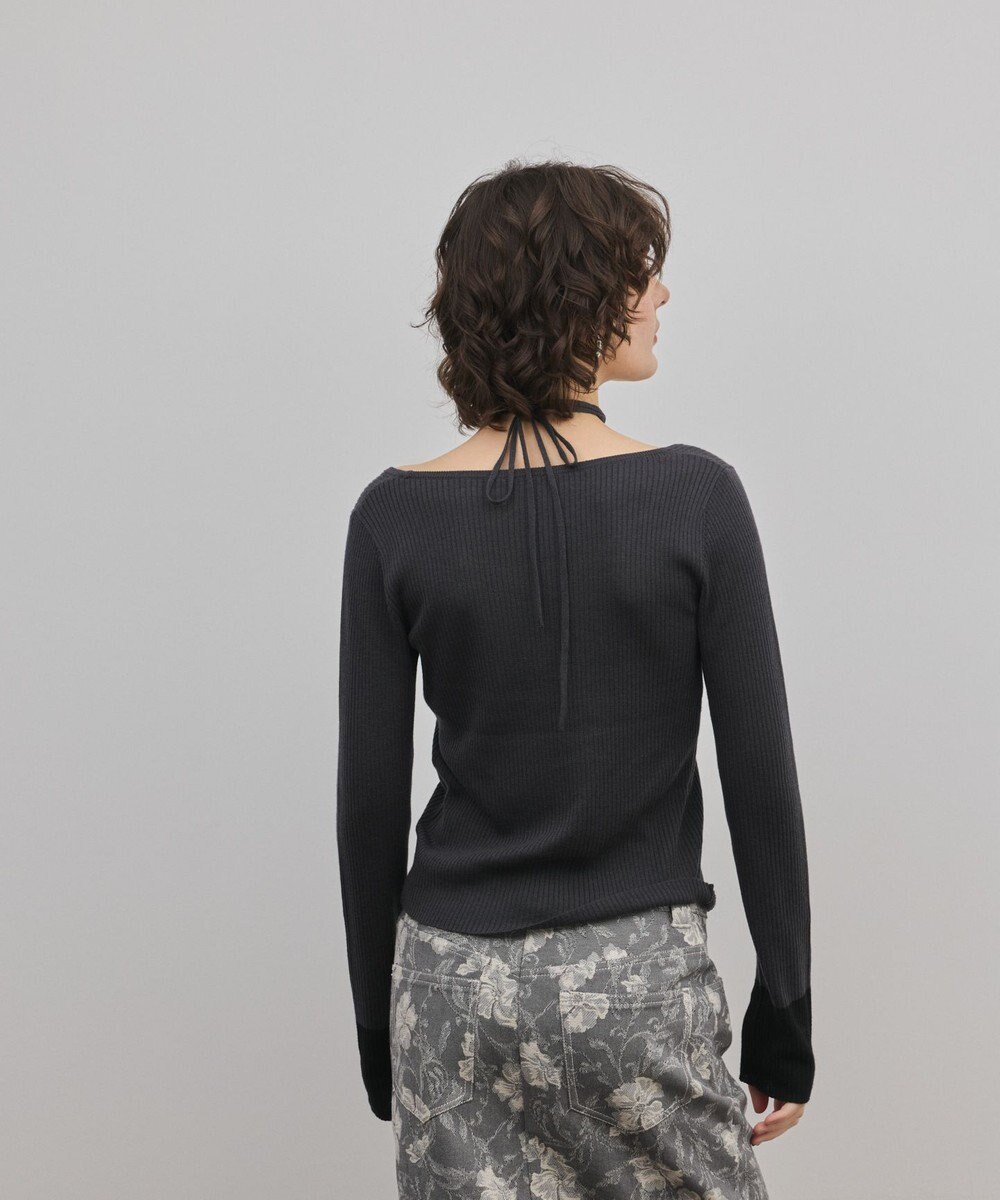 GRACE CONTINENTAL バイカラーリブニットトップ 