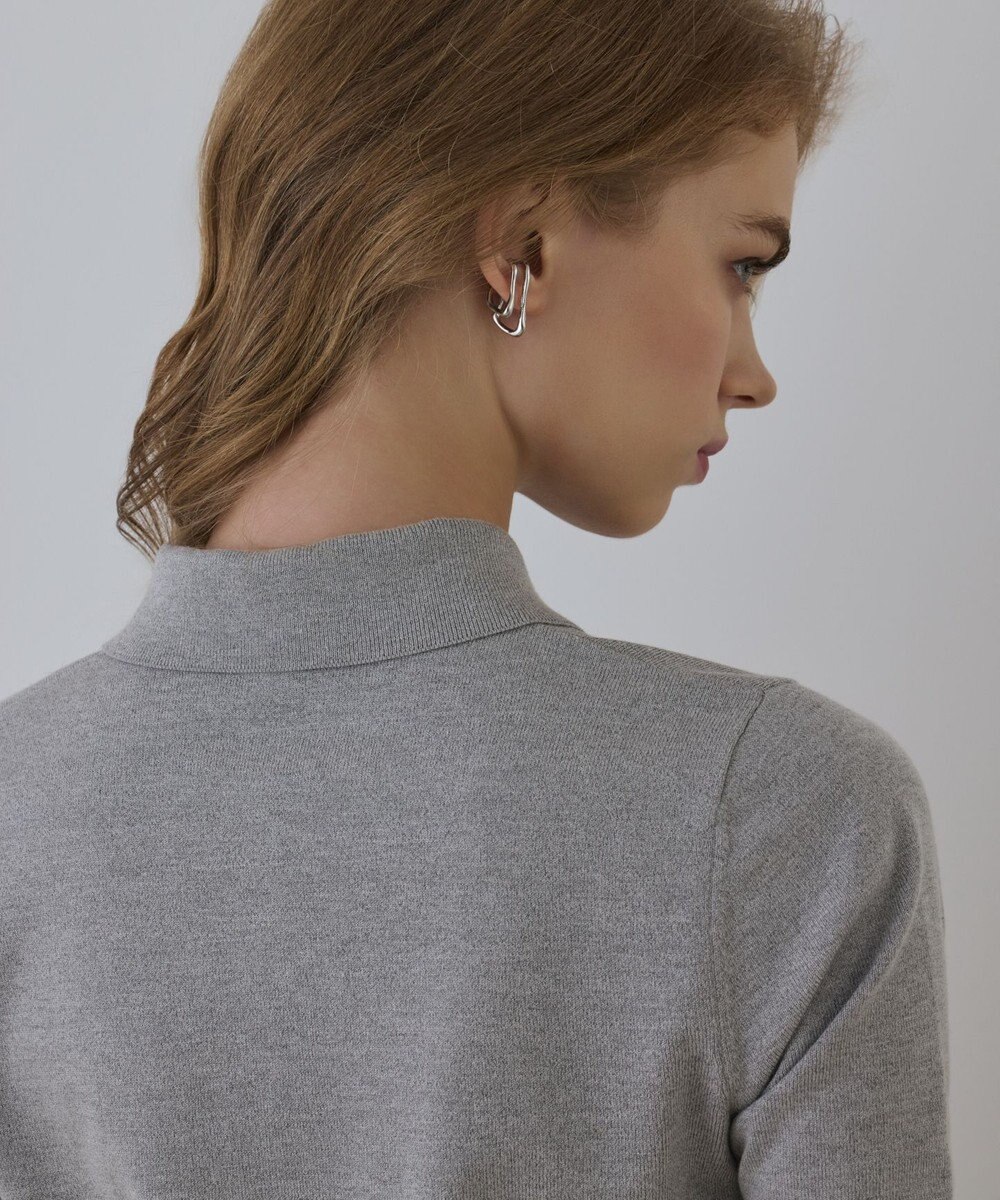 GRACE CONTINENTAL バイカラーポロニットトップ 