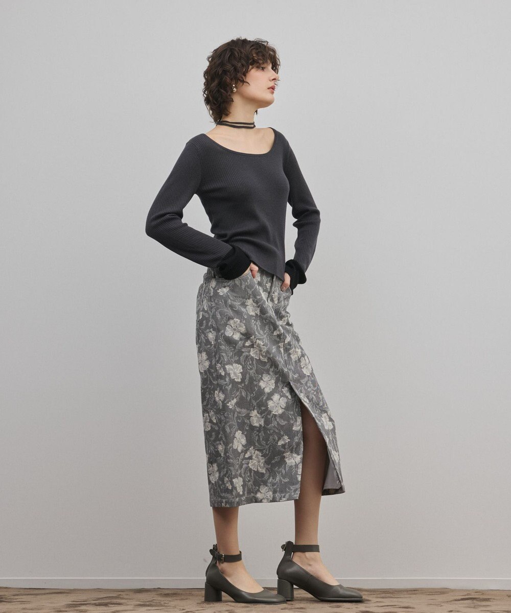 GRACE CONTINENTAL バイカラーリブニットトップ 