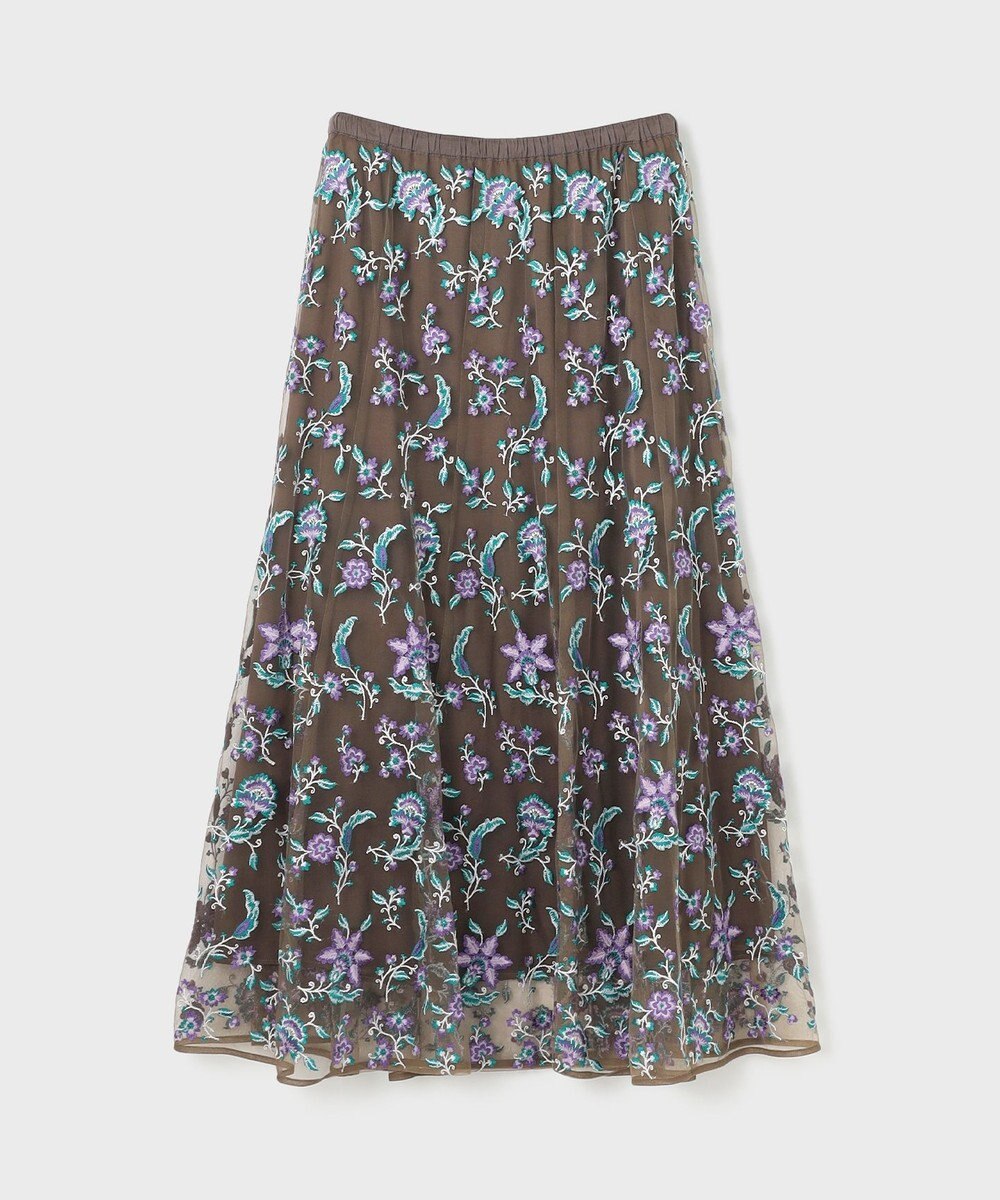 GRACE CONTINENTAL サラサ刺繍チュールスカート 