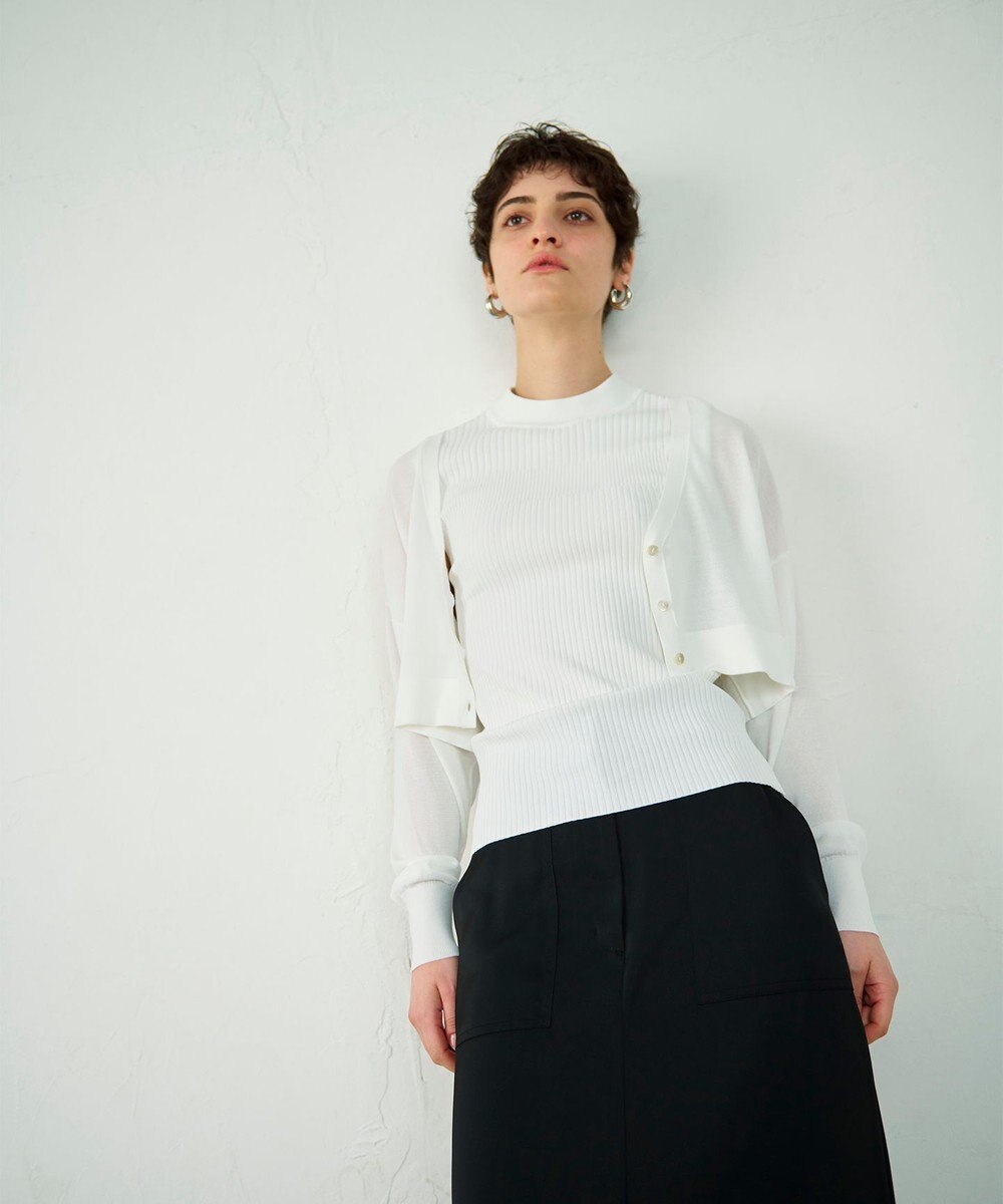 GRACE CONTINENTAL ショートドルマンニットカーディガン 