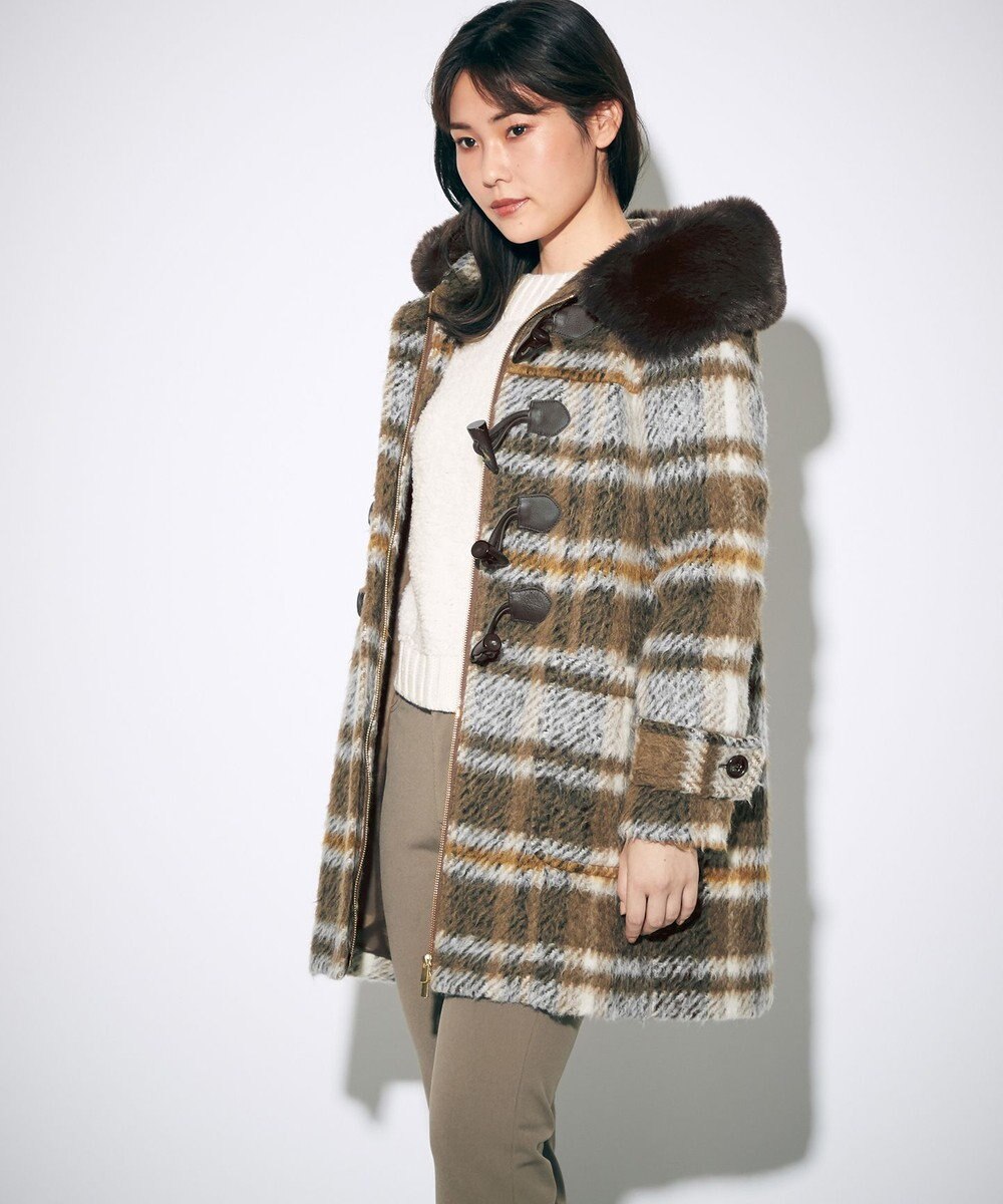 シャギーチェックダッフルコート Grace Continental Grace Continental グレースコンチネンタル 通販 シャギーチェックダッフルコート Grace Continental Grace Continental グレースコンチネンタル 通販
