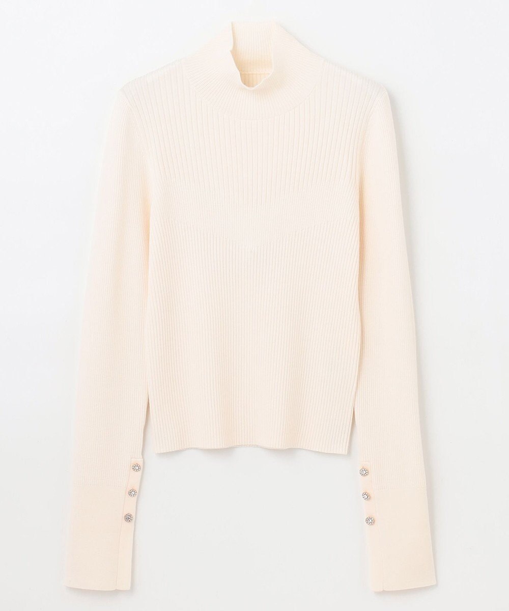 GRACE CONTINENTAL ビジューリブニットトップ 