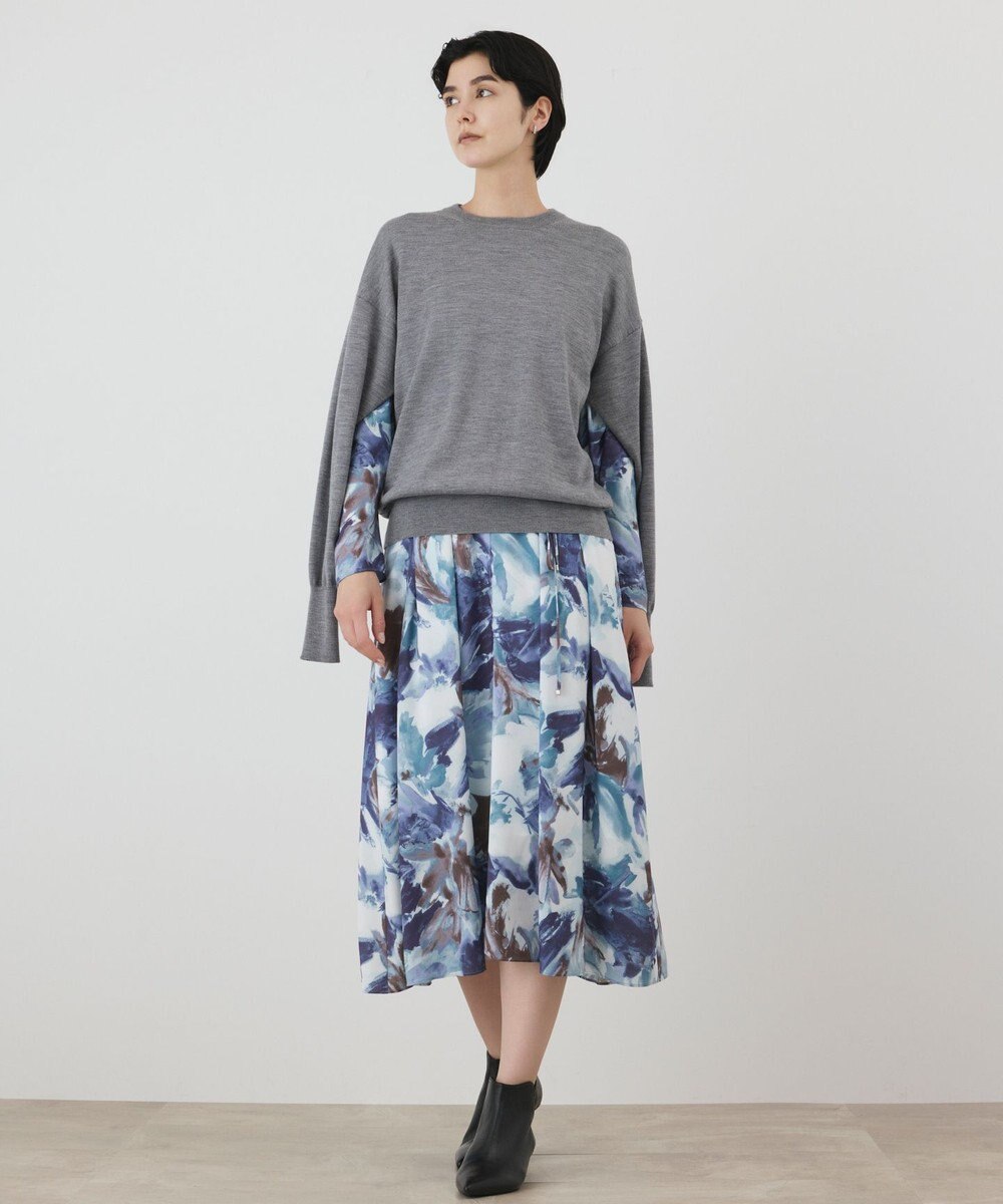 GRACE CONTINENTAL ウールスリットニットトップ 