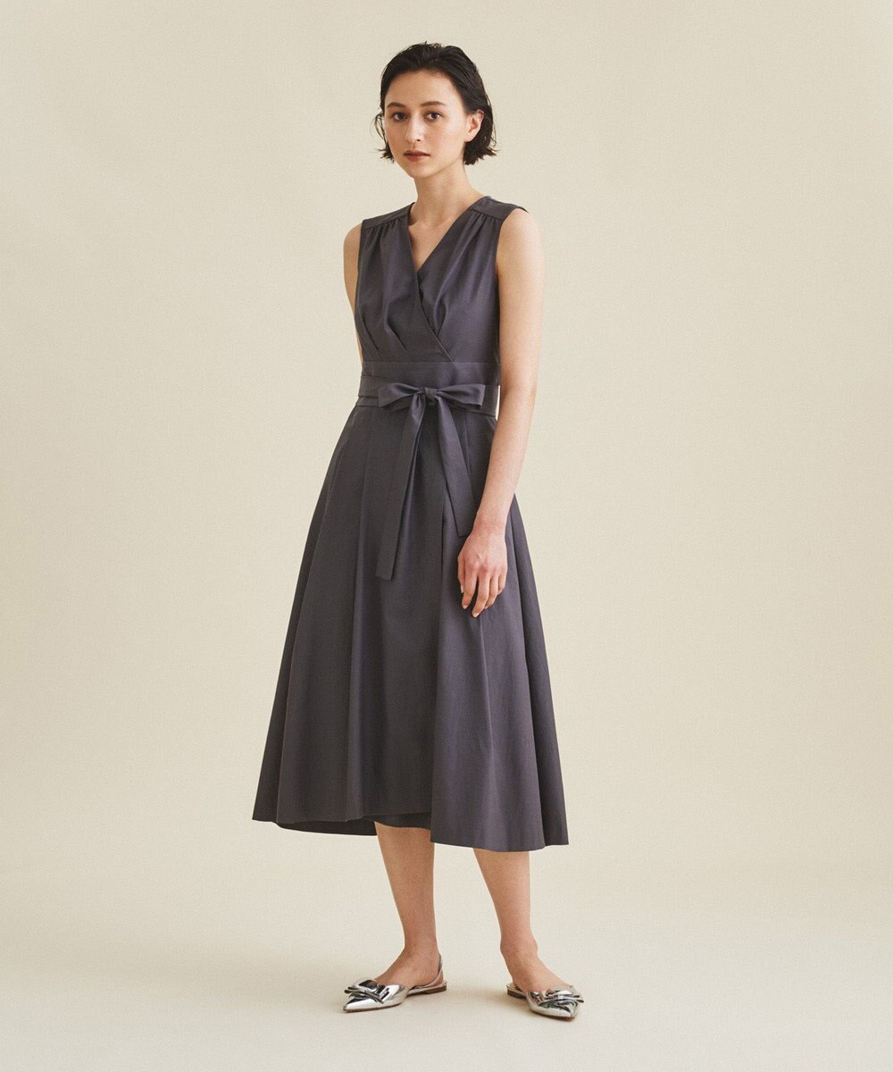 グレースコンチネンタル ノースリーブリボンワンピース ラメ刺繍ノースリーブワンピース / GRACE CONTINENTAL | GRACE