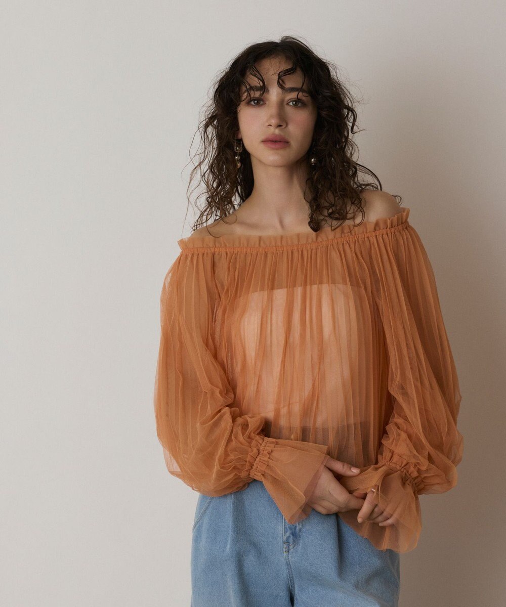 GRACE CONTINENTAL チュールプリーツトップ 