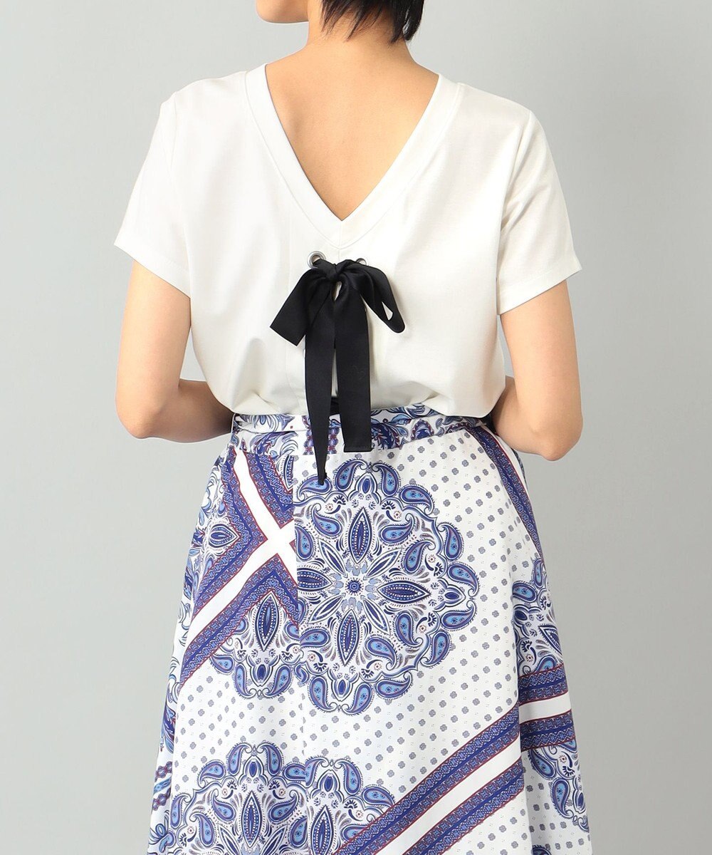 GRACE CONTINENTAL バックレースアップトップ ホワイト