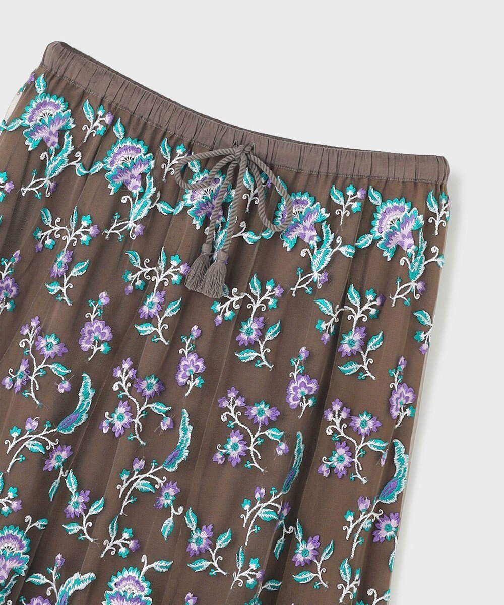 GRACE CONTINENTAL サラサ刺繍チュールスカート 