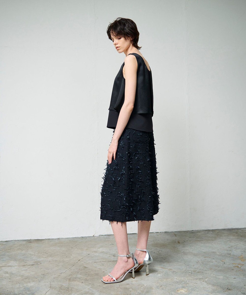 GRACE CONTINENTAL リボンヤーンフレアパンツ 