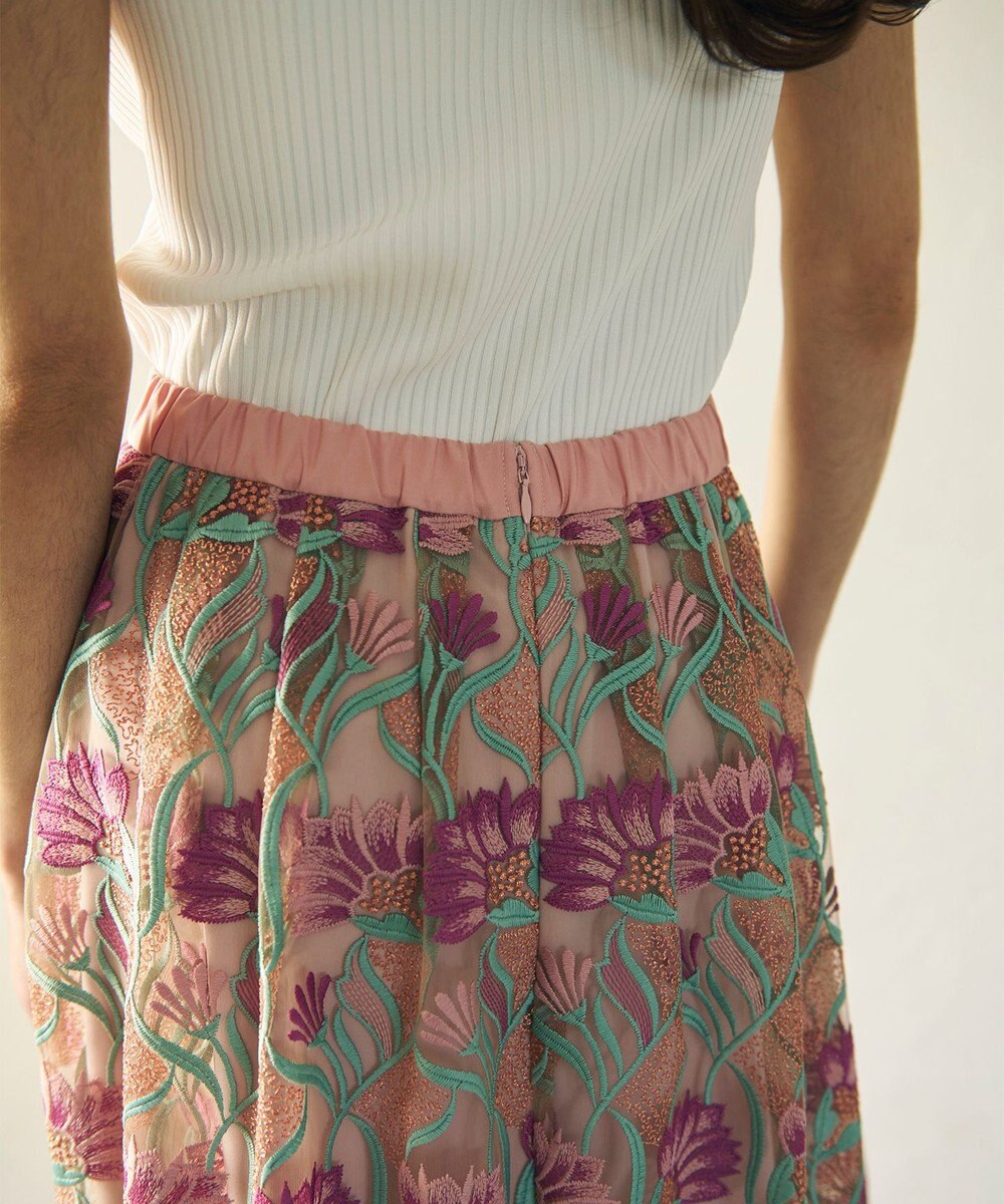 GRACE CONTINENTAL フラワー刺繍チュールスカート